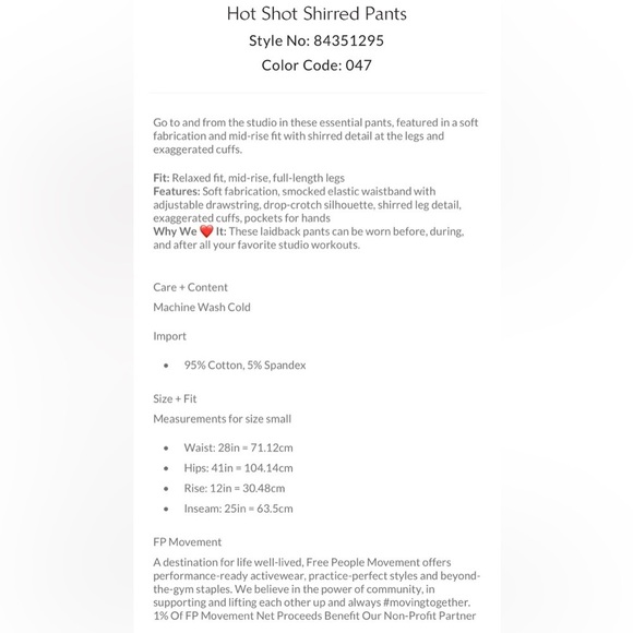 NWT Free People Hot Shot Shirred Pants - Picture 5 of 8